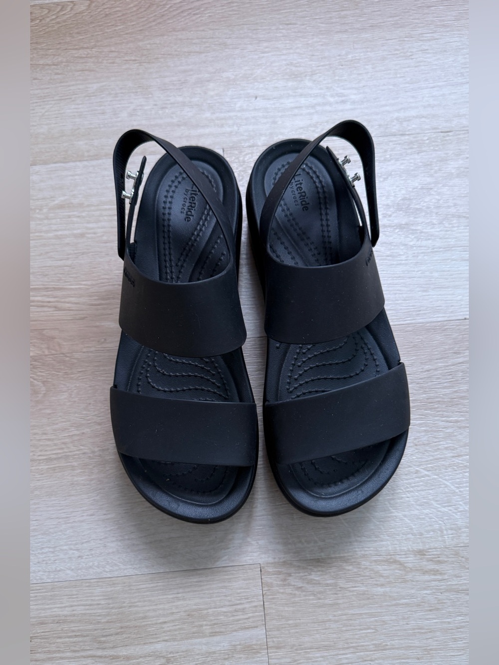 CROCS Black Women's Double-Strap Slingback Sandals